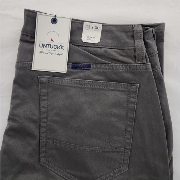 UNTUCKit Other - UNTUCKit Don Santiago Pants 34x30 Dark Gray Chinos NWT New Mens Casual Trousers